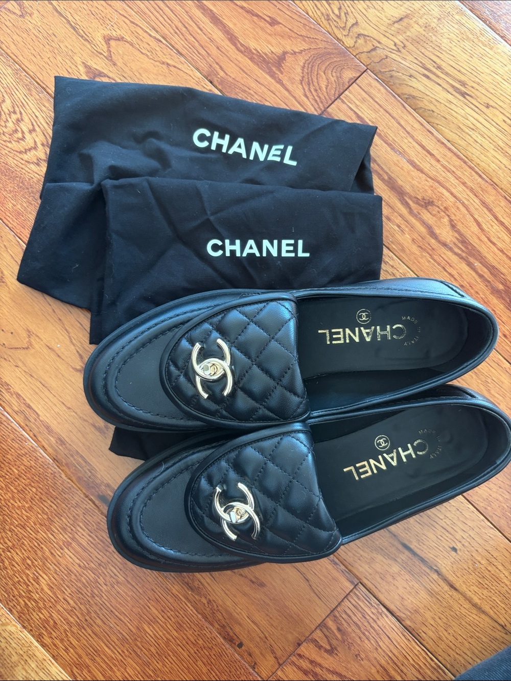 CHANEL Black Quilted Moccasins - Picture 11 of 11